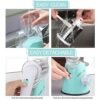Cambom Rotary Cheese Grater Hand Crank Cheese Shredder for Fresh Cheese, Vegetable, Nuts,Non-slip Suction Base, Free Cleaning Brush Three Blades, Blue