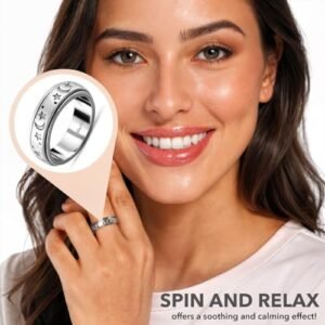 Moon Star Spinner Anxiety Relief Ring - Image 5