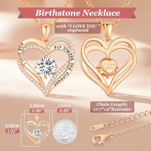 Forever Love Heart Necklaces with Birthstone Pendant 5 Forever Love Heart Necklaces with Birthstone Pendant - Image 6